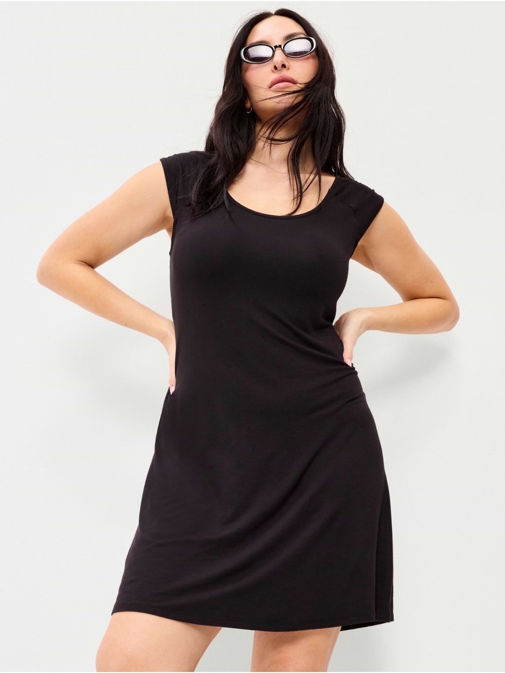 Old Navy Black Scoop Neck Mini Dress